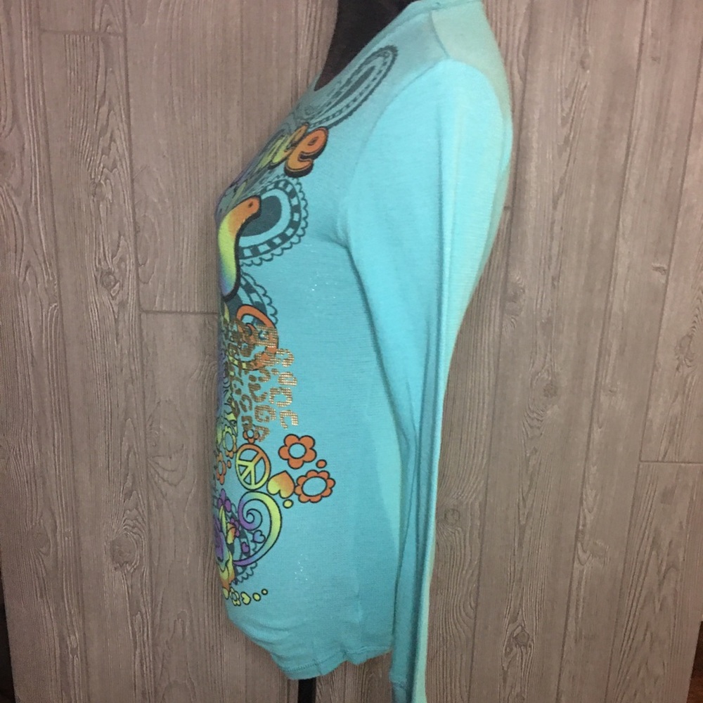 Hide & Seek Peace Waffle Knit Shirt Size M - Picture 4 of 4